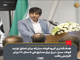 هدف‌گذاری گروه فولاد مبارکه برای تحقق تولید فولاد سبز/ نرخ برق صنایع طی ۵ سال ۲۸ برابر افزایش‌ یافت