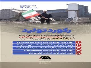 رکوردهای تولید کارخانجات شرکت معدنی و  صنعتی گل گهر در مردادماه ۱۴۰۴